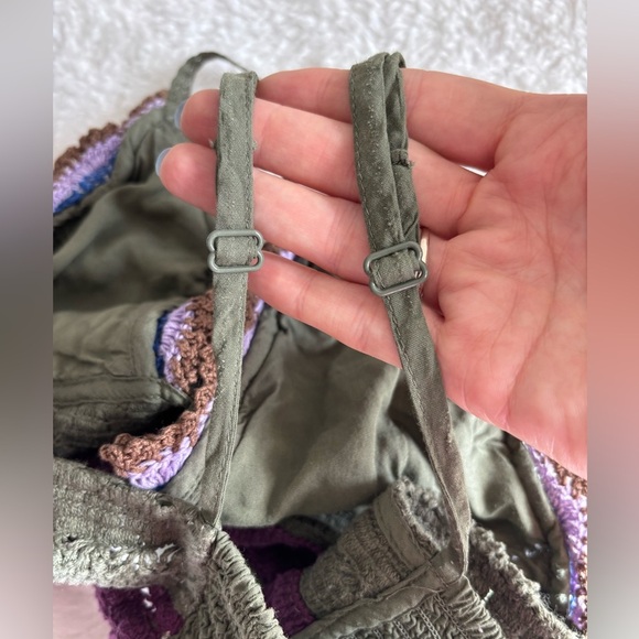 Free People Free Another Weekend Longline Bralette Green purple sz M - Picture 9 of 9